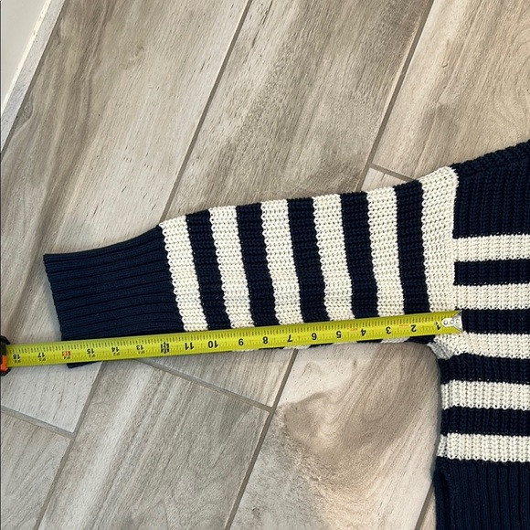 Madewell Blue and White Turtleneck Sweater Striped Design - Picture 11 of 11